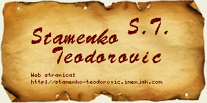 Stamenko Teodorović vizit kartica